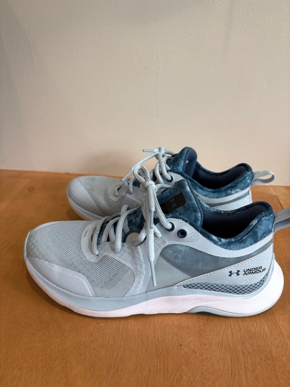 Under Armour Light Gray and Navy Athletic Sneakers